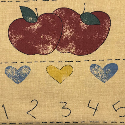 Multicolor Tan School Novelty Print Cotton: 2 yds
