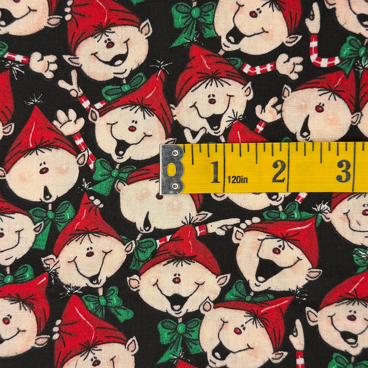 Christmas Elves Cotton: 1 yd