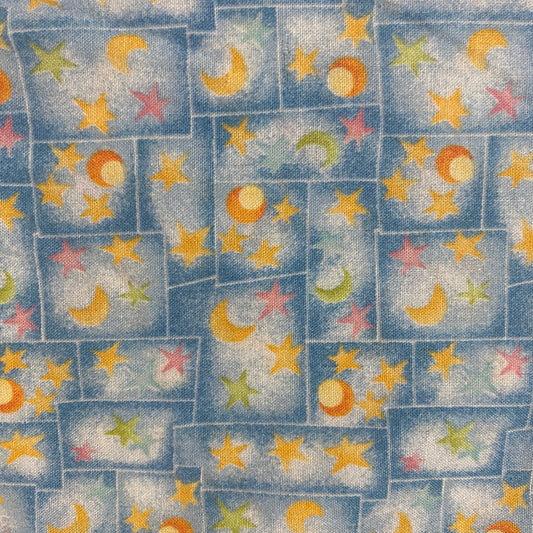Stars and the Moon Cotton: 1 yd
