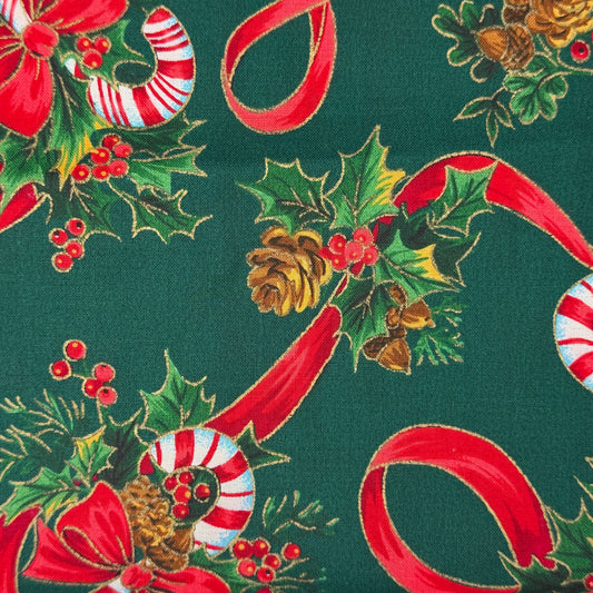 Candy Cane Christmas Cotton Blend: 2.75 yds