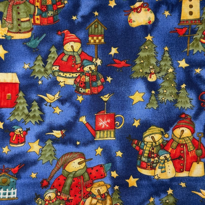 Snowmen Families & Birds Cotton: 1 yd