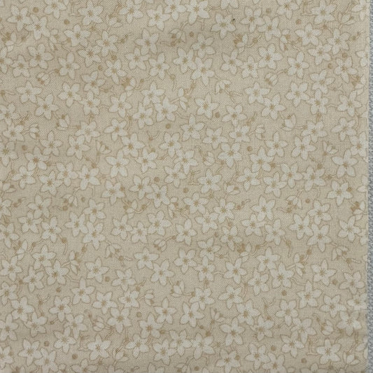 Cream Subtle Floral Cotton: 1 yd