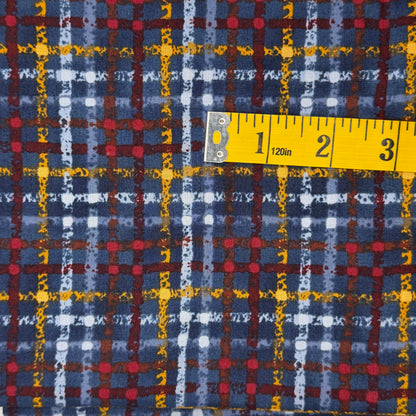 Blue, Red & Yellow Subtle Plaid Cotton: 1.5 yds