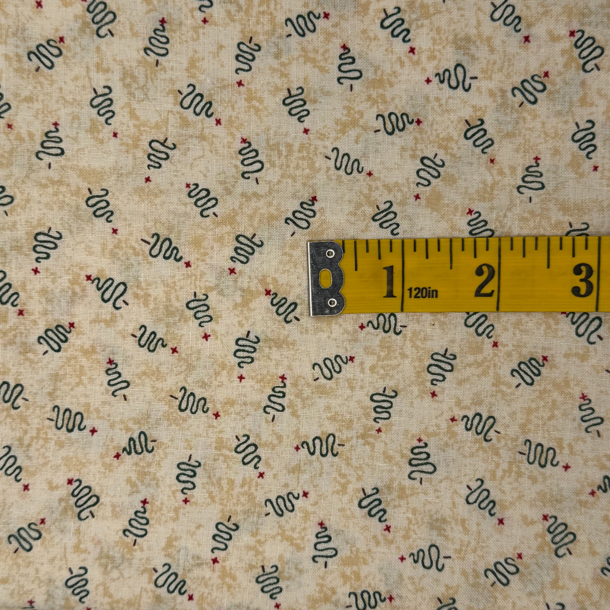 Tonal Cream With Squiggly Christmas Trees Cotton: 1 yd