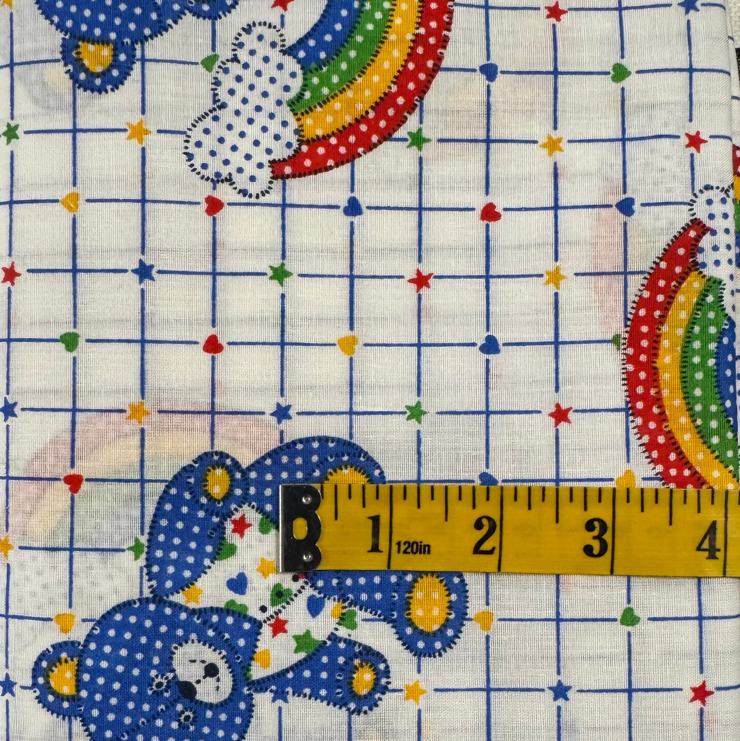 Rainbow Teddy Bear Cotton Blend: 1.5 yds
