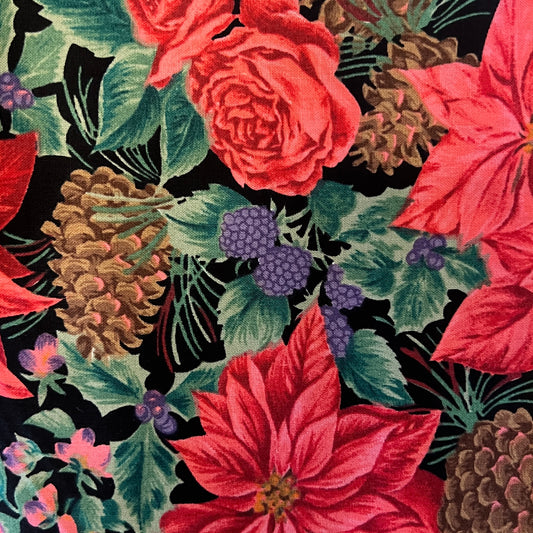 Pink Poinsettia Cotton: 3 yds