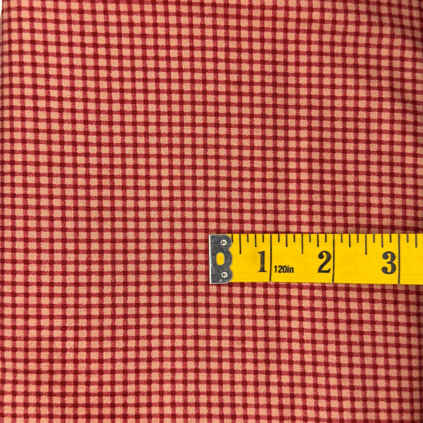 Two-Tone Red Checkered Cotton: 3 yds