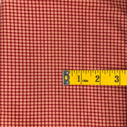 Two-Tone Red Checkered Cotton: 3 yds