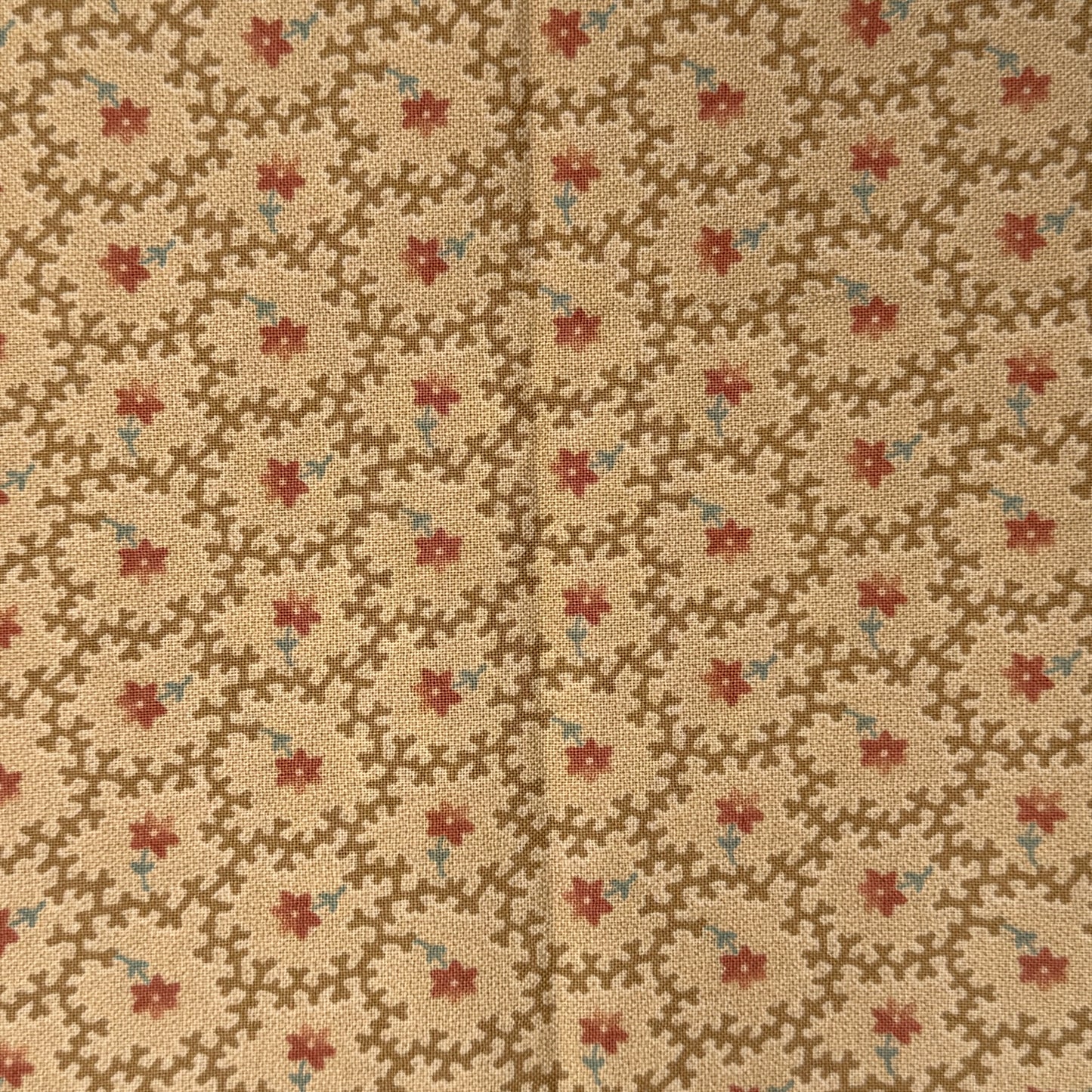 Tan With Wandering Vines Cotton: 2 yds
