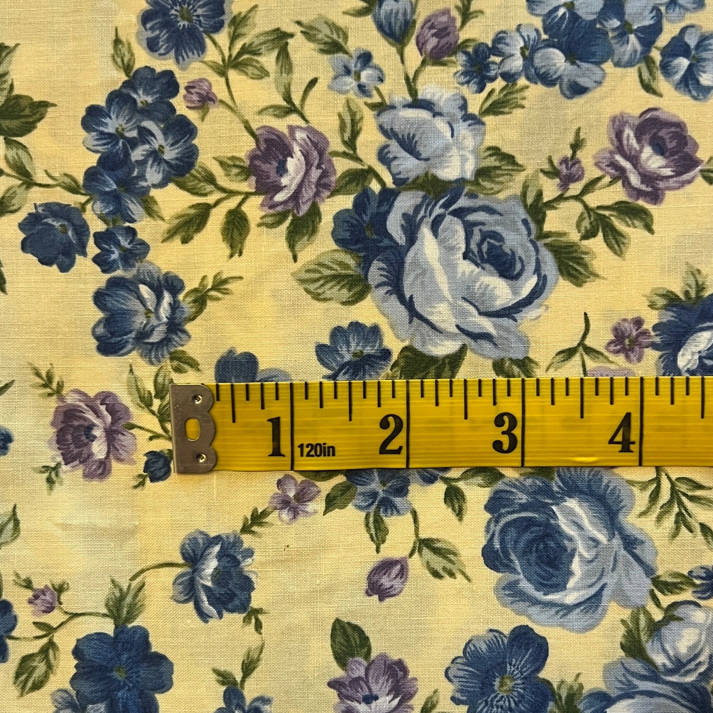 Blue & Purple Floral Cotton: 2.75 yds