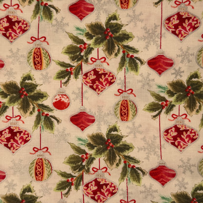 Fancy Ornaments & Snowflakes Cotton: 2 yds