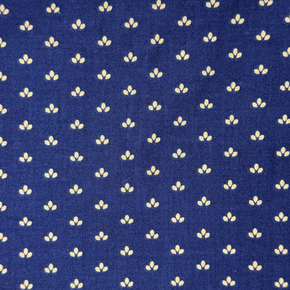 Blue Cream Raindrops Cotton Blend: 2.5 yds