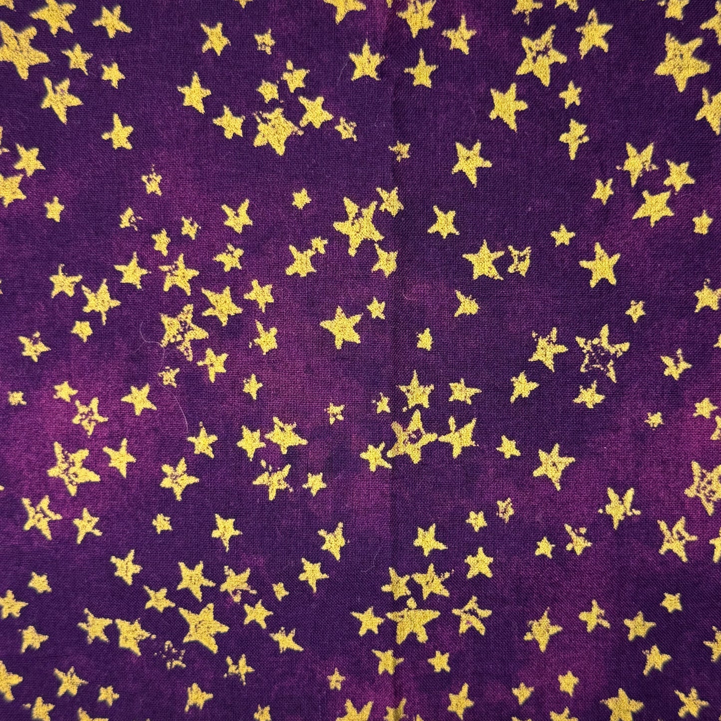 Purple With Gold Stars Cotton: 1.5 yds