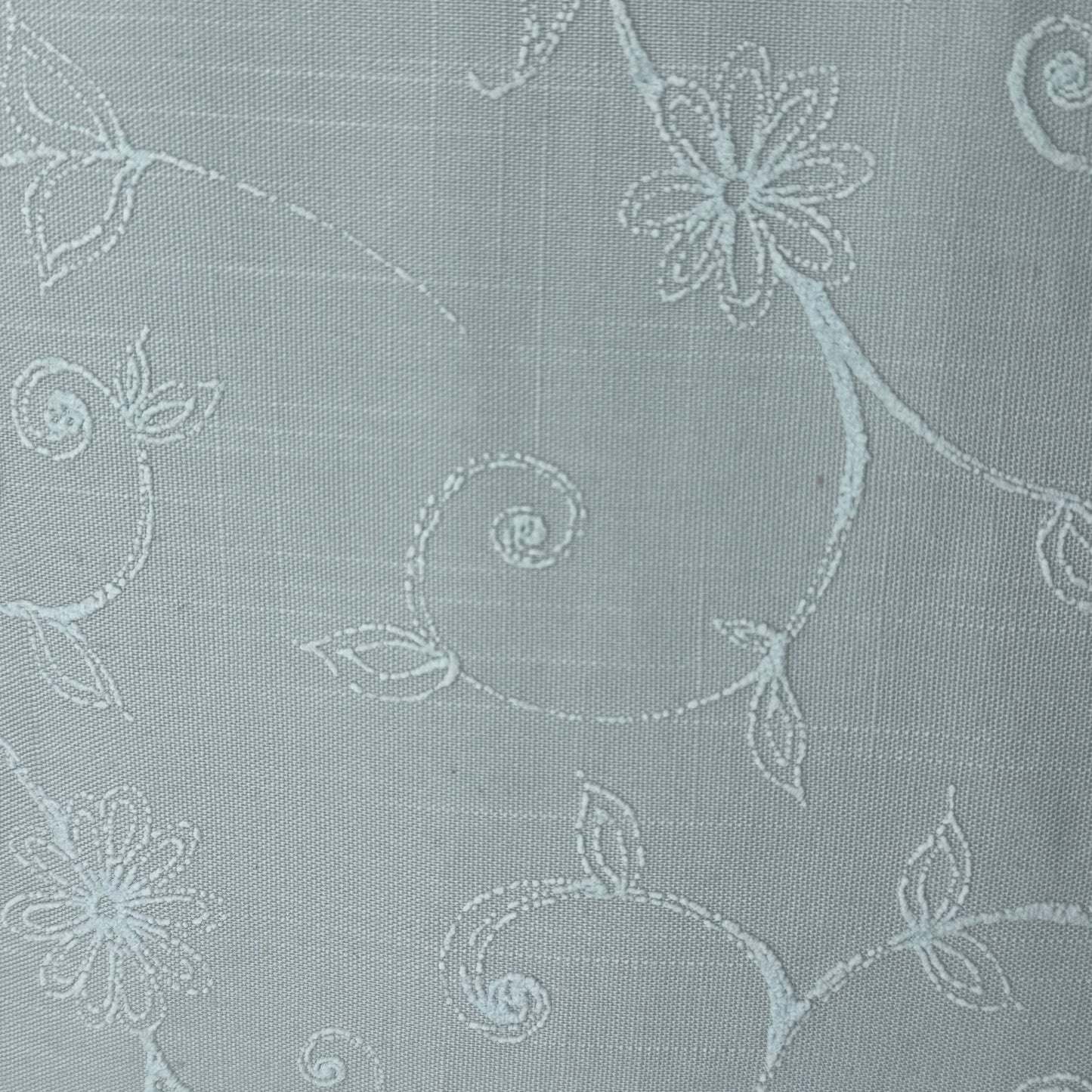 Light Blue Embroidered Floral Home Decor: 3 yds