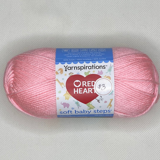 Red Heart Soft Baby Steps Yarn in Baby Pink: 2 Skeins