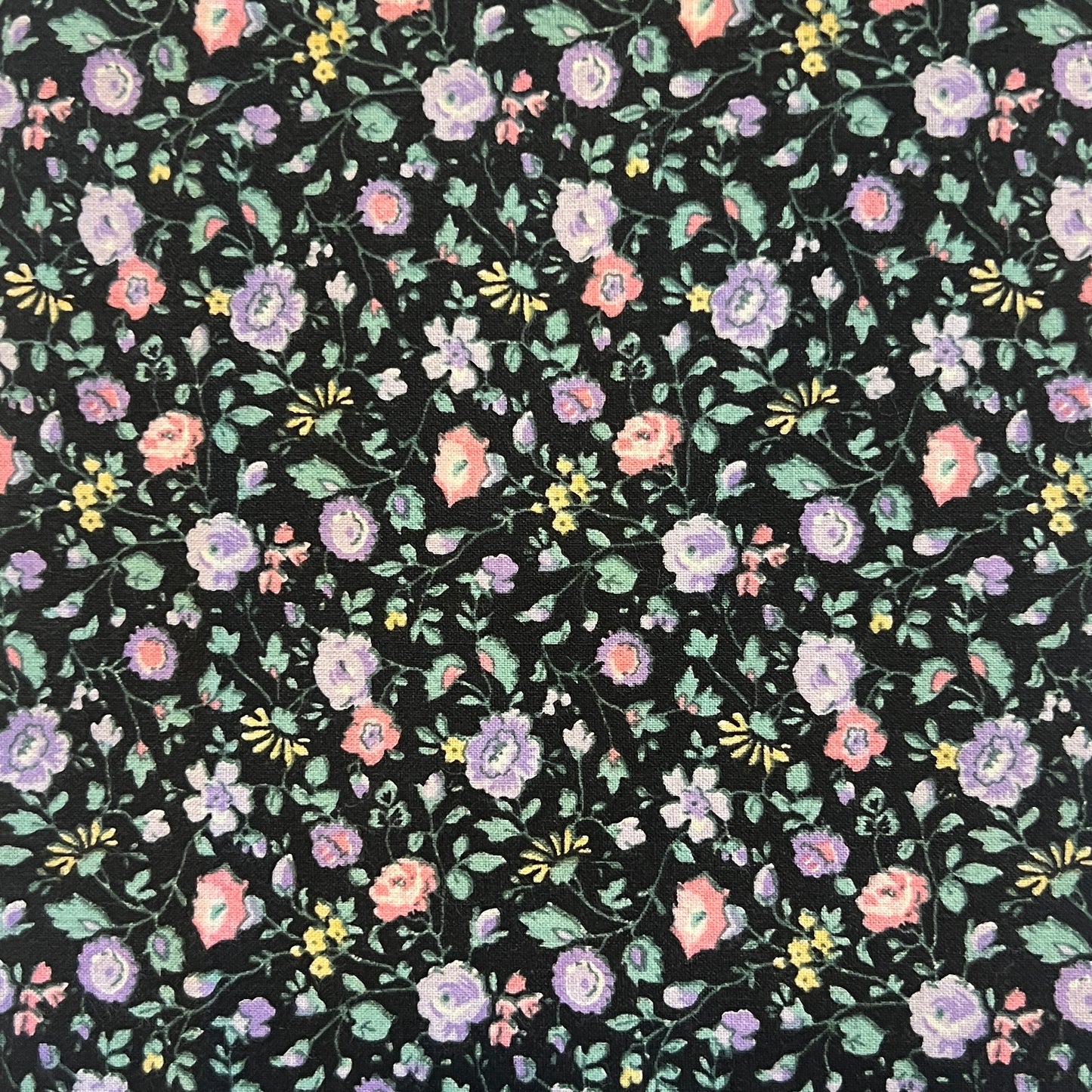 Purple, Pink & Yellow Floral Cotton: 2 yds