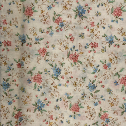 Blue & Pink Floral Cotton: 1.25 yds