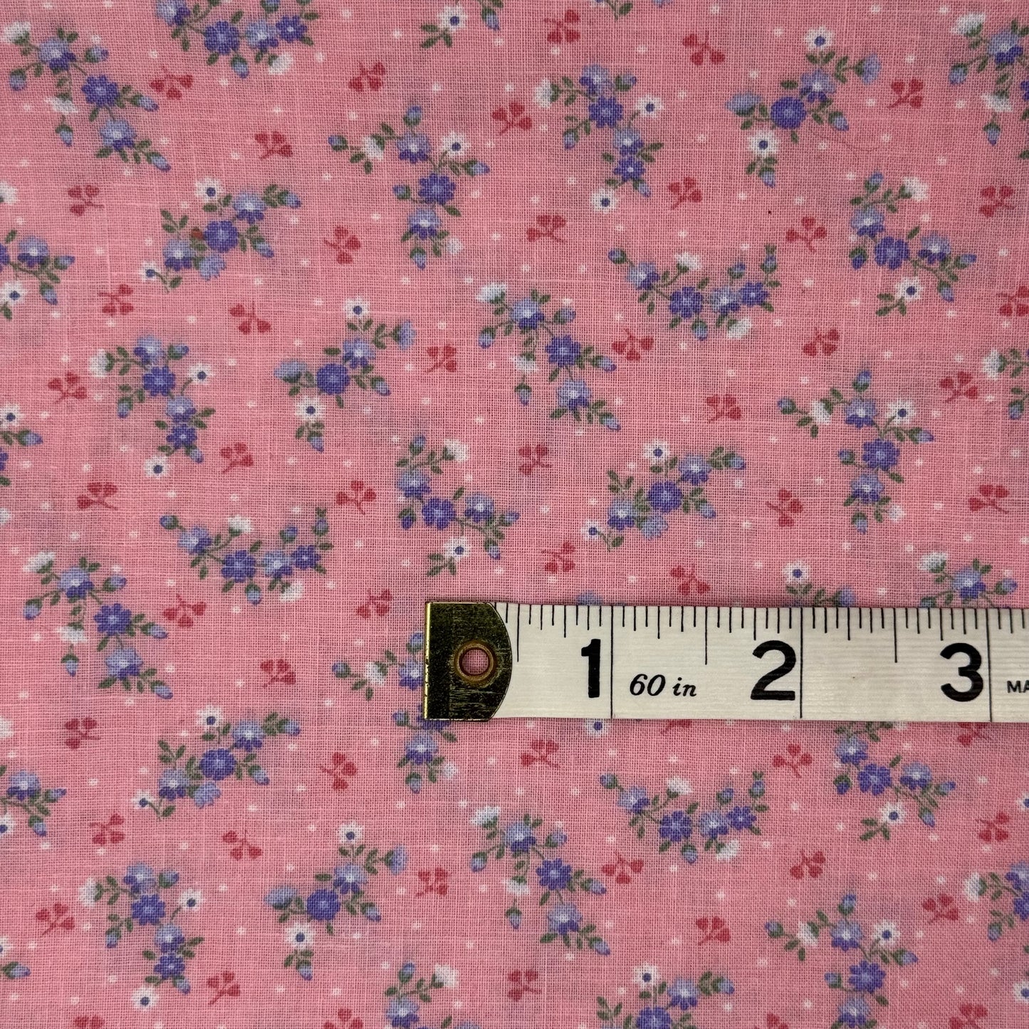 Lavender/White/Pink Floral Sprigs Print Cotton: 2 yds
