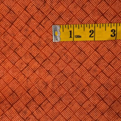 Diamond Hashmarks Orange Cotton: 2 yds