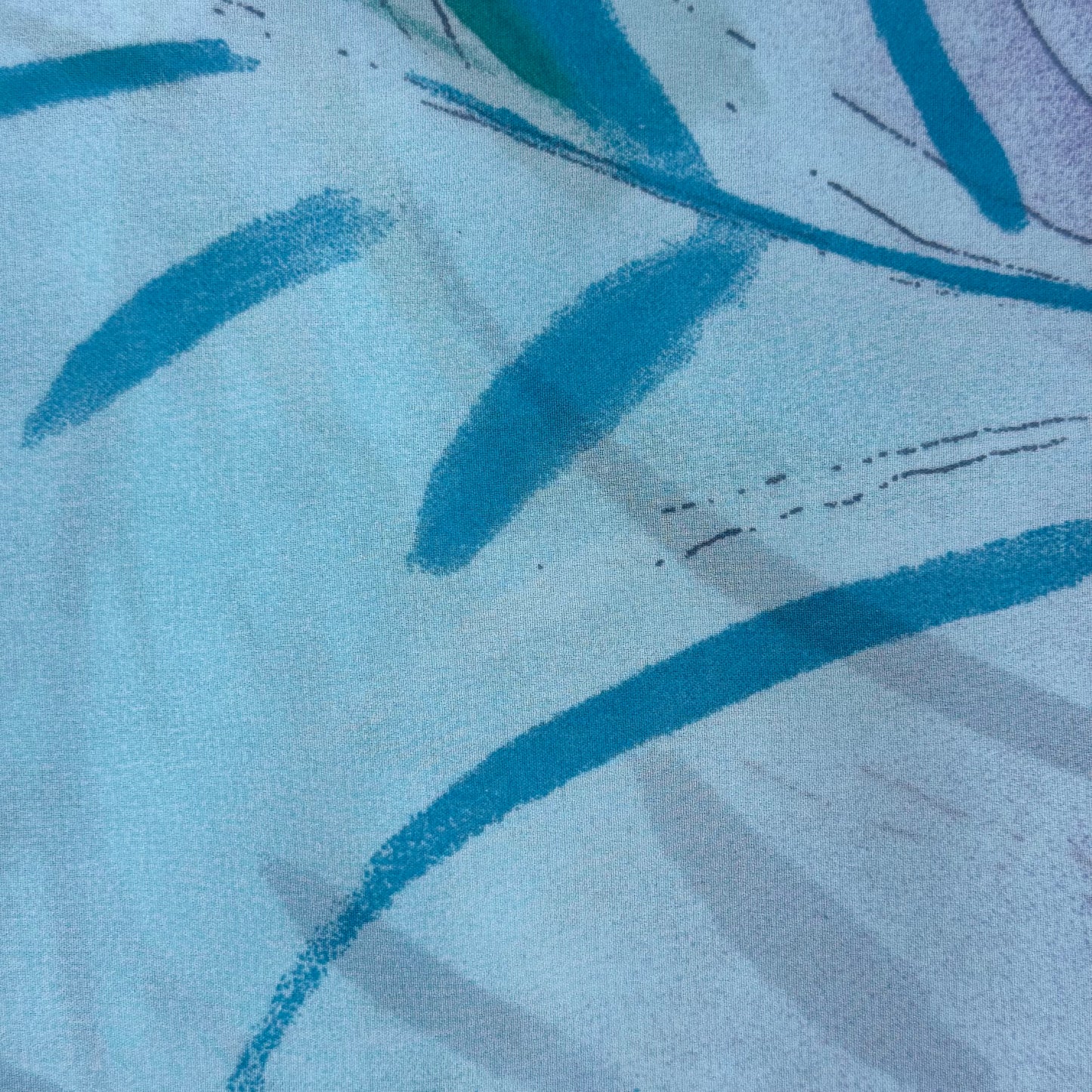 Sheer Cool Tones Watercolor Floral/Foliage Poly Chiffon: 1.5 yds