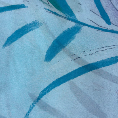 Sheer Cool Tones Watercolor Floral/Foliage Poly Chiffon: 1.5 yds