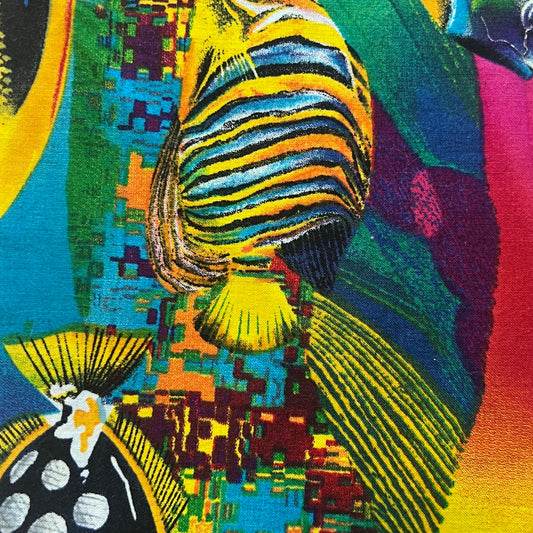 Vibrant Fish Cotton: 1 yd