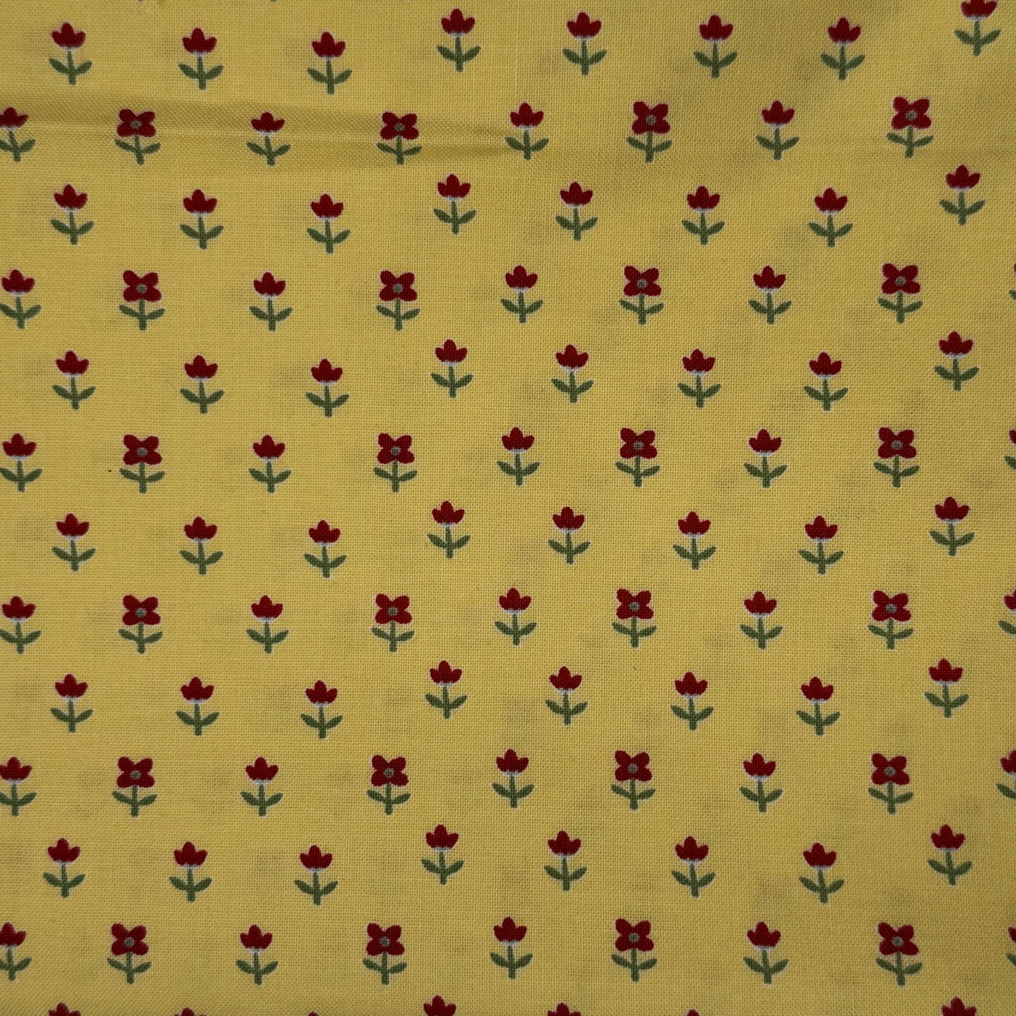 Yellow With Red Floral Cotton: 2 yds
