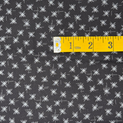 Black With Gray Marks Cotton: 2.25 yds