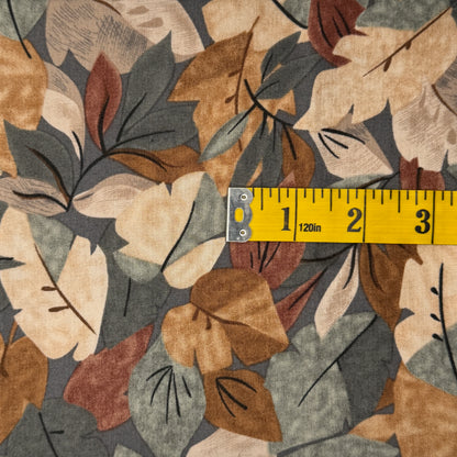 Muted Leaves Cotton: 1 yd
