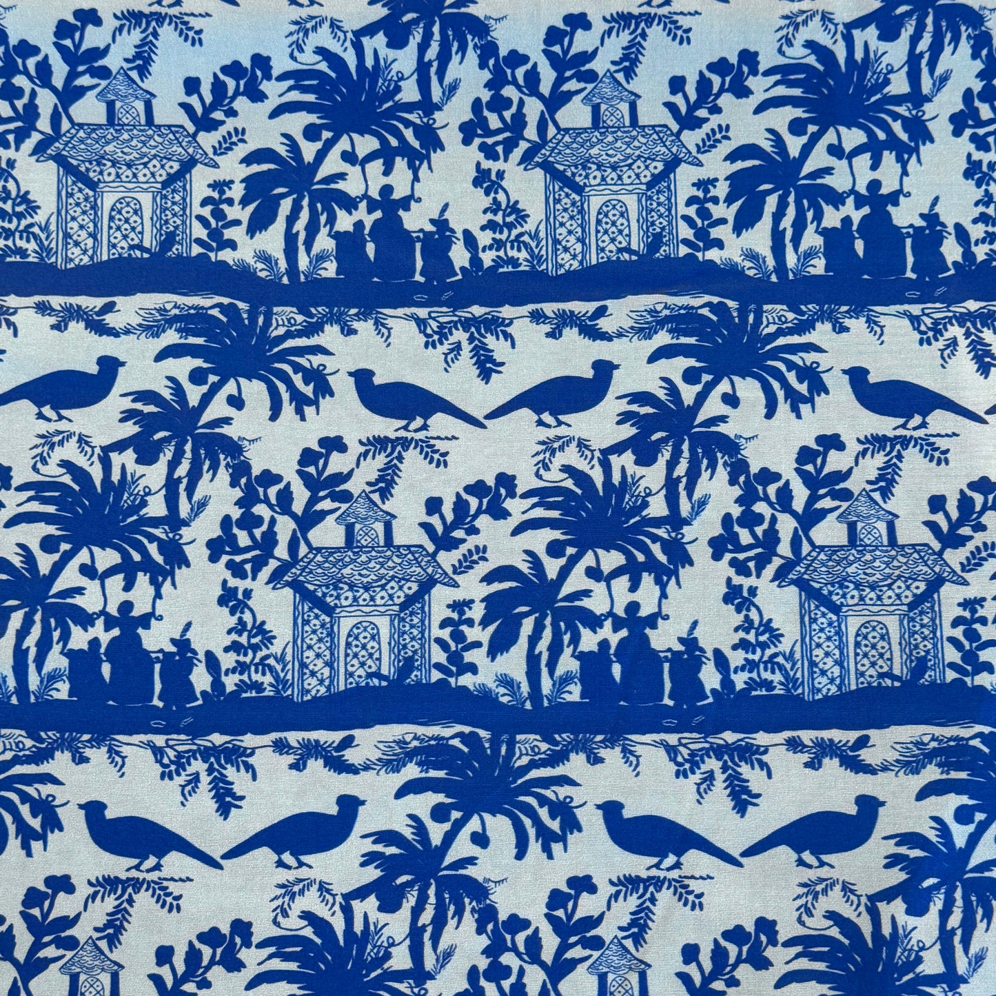 Blue Tropical Floral Cotton: 2 yds