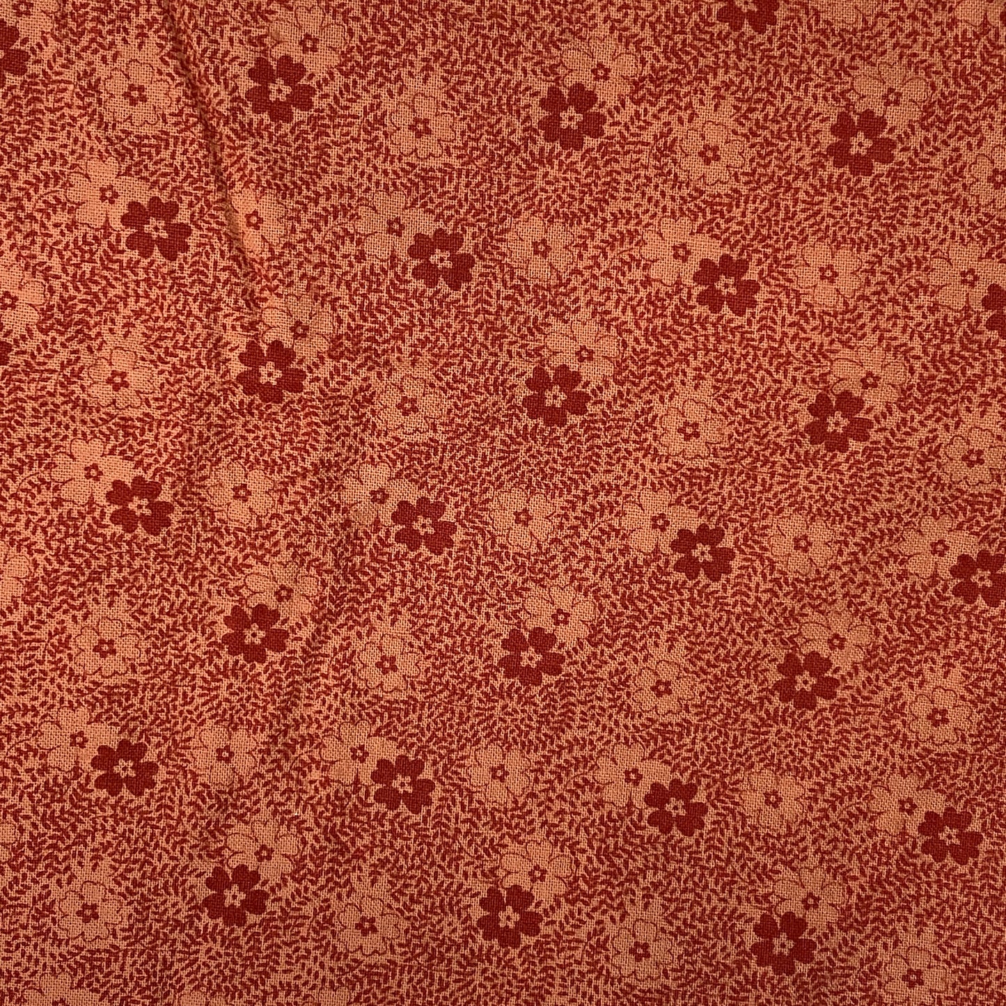 Rust Floral Cotton: 1 yd