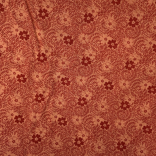 Rust Floral Cotton: 1 yd