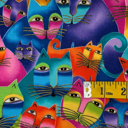 Laurel Birch-Like Felines Cotton Blend: 1 yd