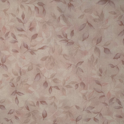 Pink & White Subtle Leaves Cotton: 3.75 yds