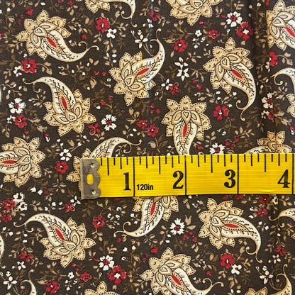 Brown & Cream Paisley Cotton: 1 yd