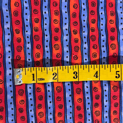 Red & Blue Imperfect Stripes Cotton: 1.75 yds