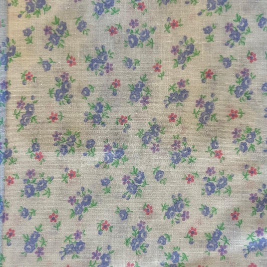Purple Floral Cotton: 1 yd