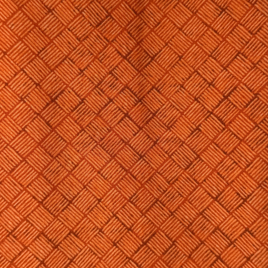 Orange Hash Mark Diamonds Cotton: 2 yds
