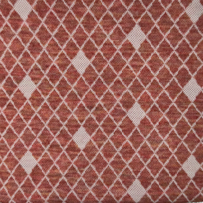 Orange & White Diamond Stretch Knit: 1 yd