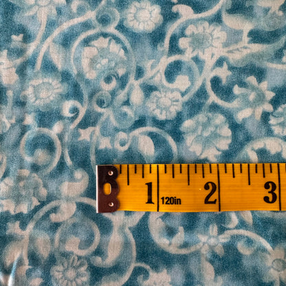 Blue Anthotype Floral Cotton: 1 yd
