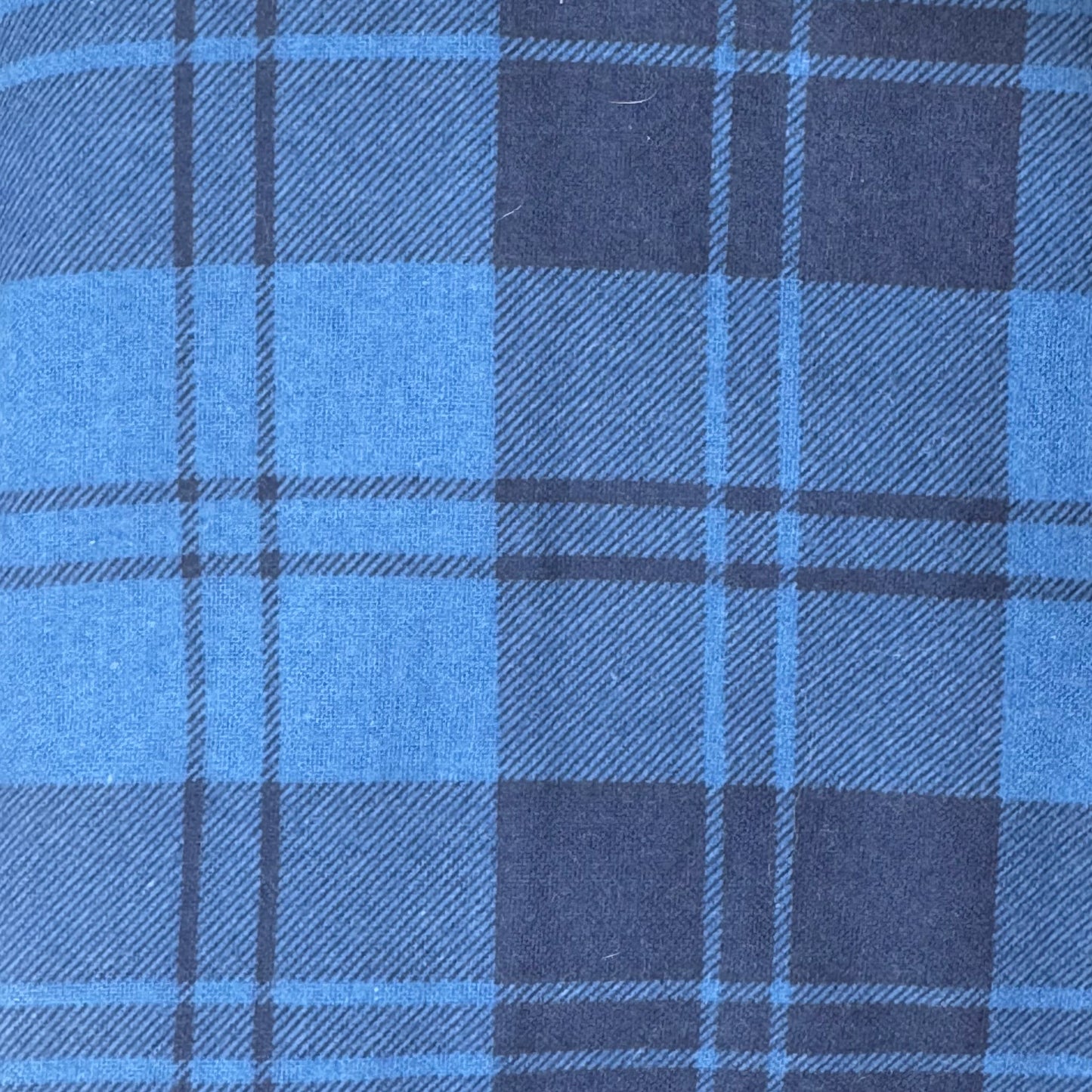 2 Tone Blue Plaid Print Cotton Flannel: 2 yds