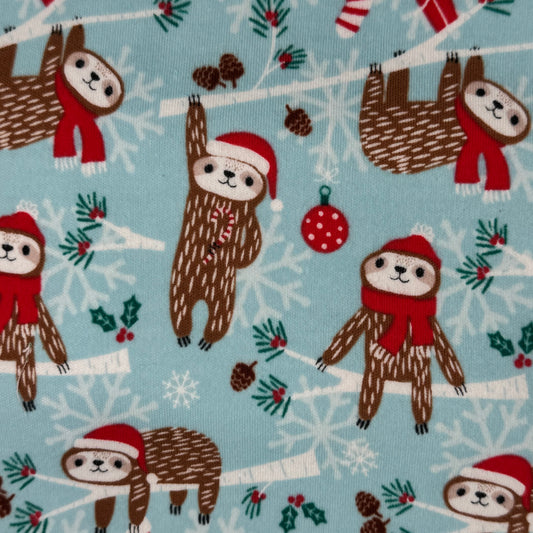 Holiday Sloth Stretch Jersey: 1 yd
