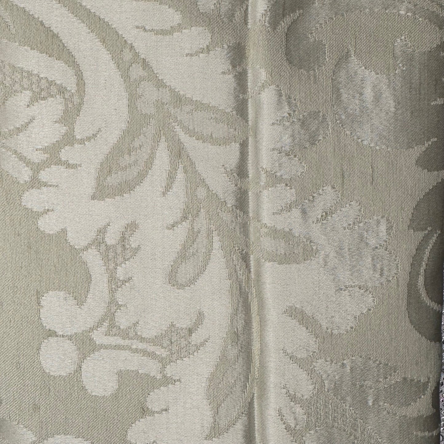 Ivory Floral/Foliage Damask Weave Home Decor Cotton/Poly Blend: 2 yds