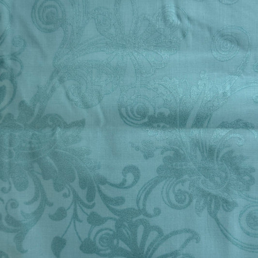 Light Blue Metallic Floral Cotton: 1.5 yds