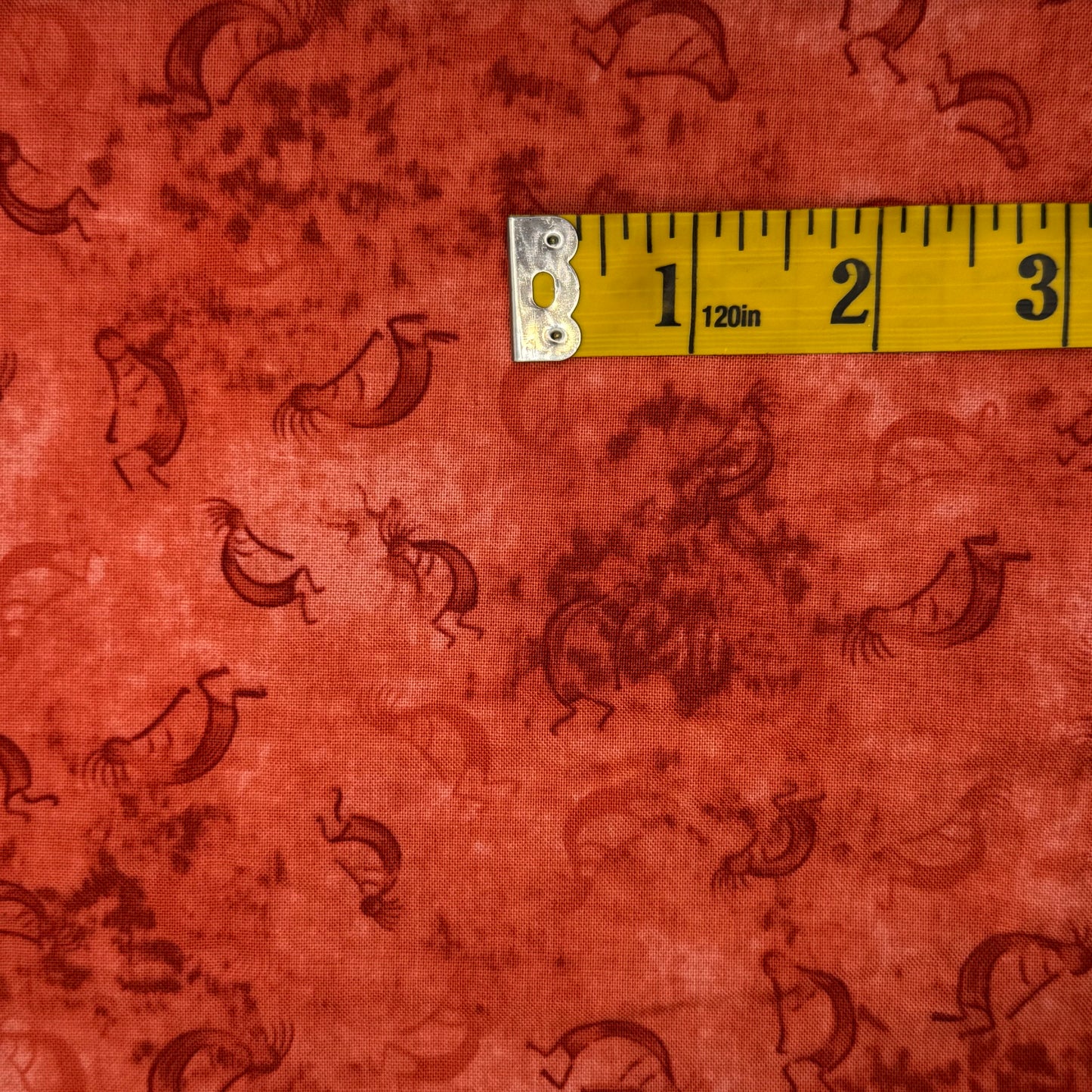 Red Tonal Kokopelli Cotton: 1.25 yds