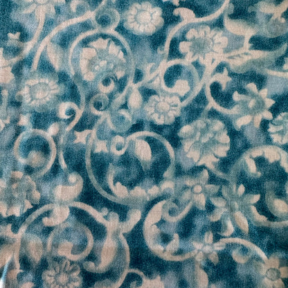 Blue Anthotype Floral Cotton: 1 yd
