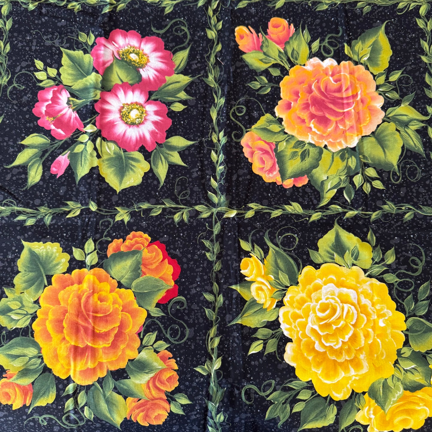 Warm Tone Floral Cotton: 1 yd