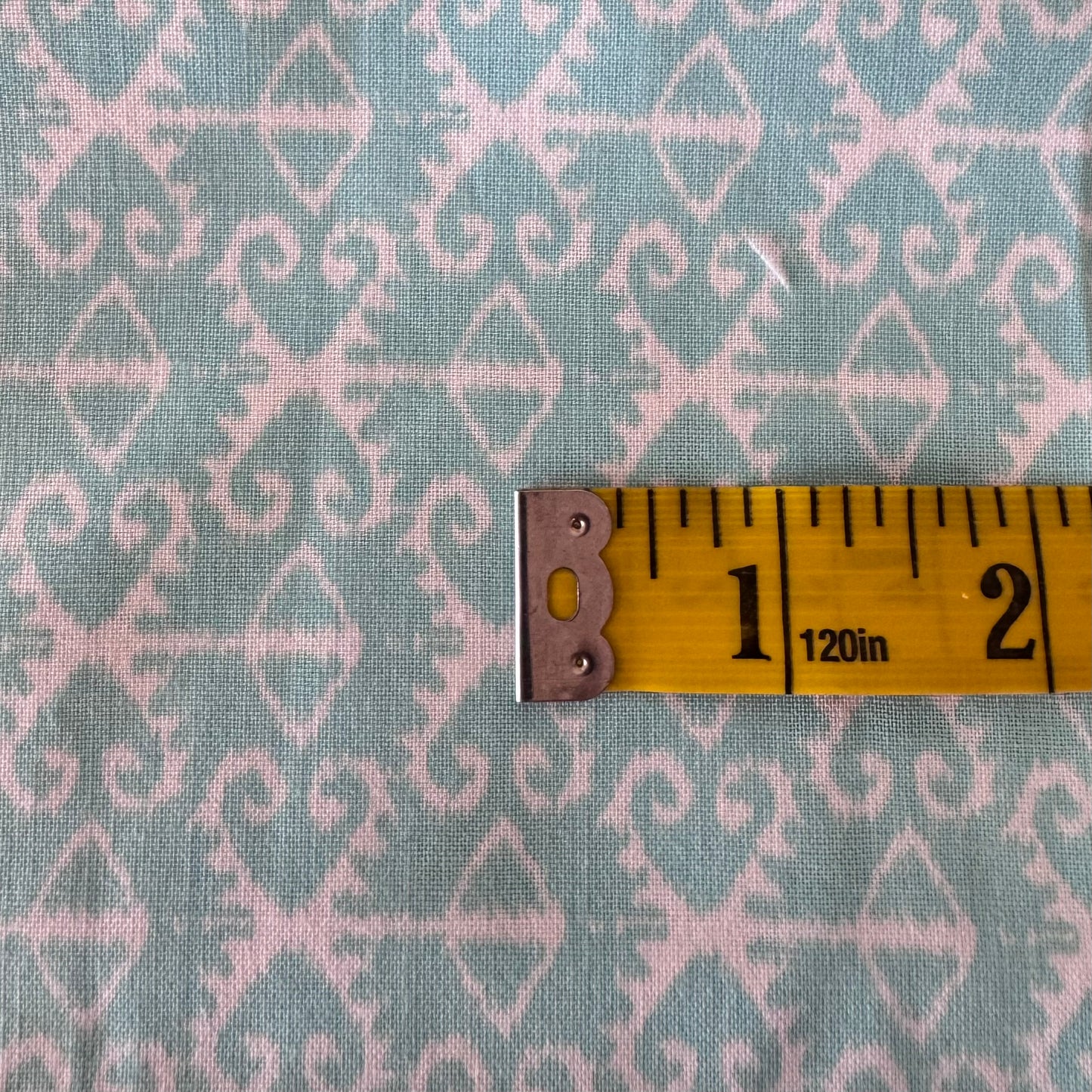 Aqua with White Embellishment Cotton: 1 yd