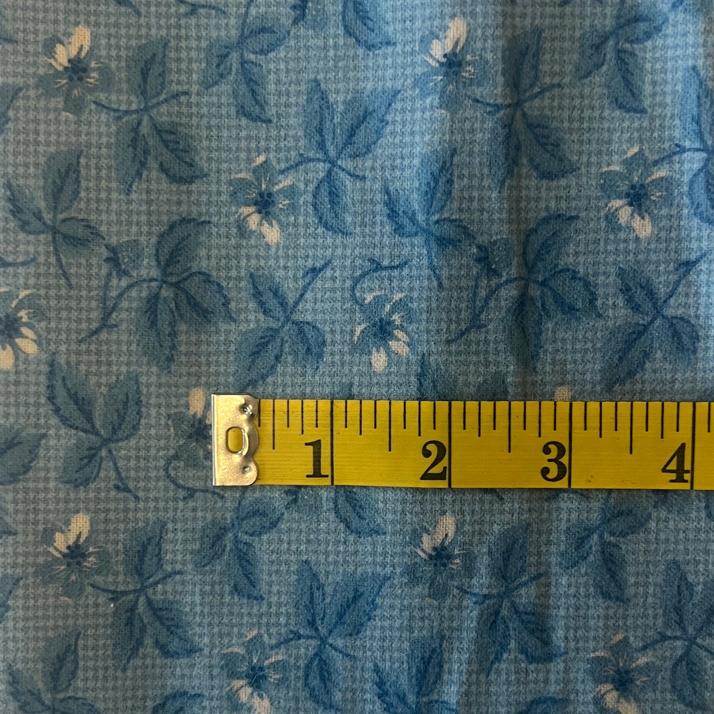 Blue Floral Flannel: 1 yd