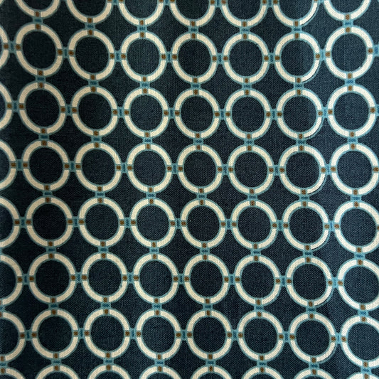 Blue & White Circles Cotton: 1 yd